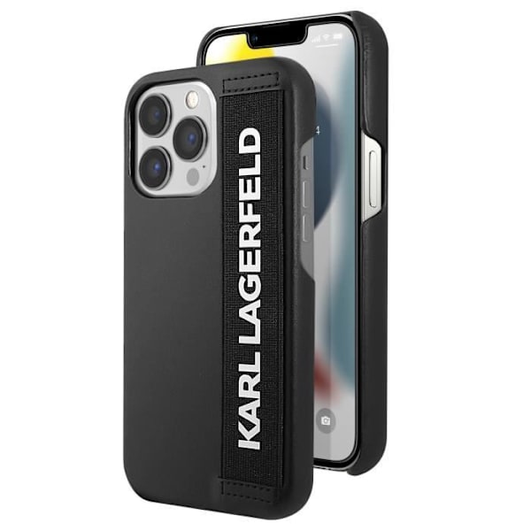 Taske til iPhone 13 Pro - KARL LAGERFELD - Elastisk strop Sort - Stødsikker Svart