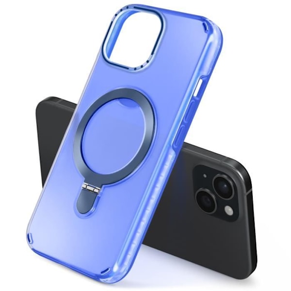 Coque MagSafe - Stødabsorberende - iPhone 15 Plus og 14 Plus - Fldbart Stativ - Blå - Bimateriale Blå