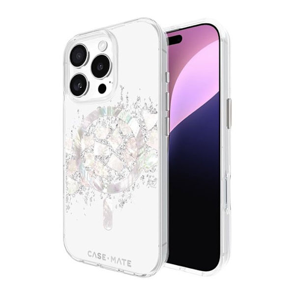 Suojakuori - Case-Mate - iPhone 16 Pro - Helmi-inkrustointi - A Touch of Pearl - Puolijäykkä En touch av pärla