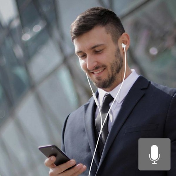 Lightning hovedtelefoner med in-ear propper og multifunktionel knap Akashi Hvid Vit