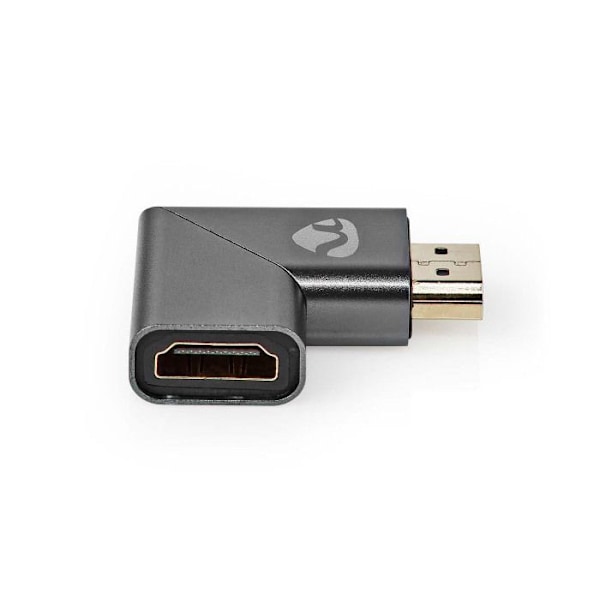 HDMI Adapter - Nedis - CVTB34903GY - Vänstervinklad - Guldpläterad - Gunmetal Grey Aluminium Gunmetal grå