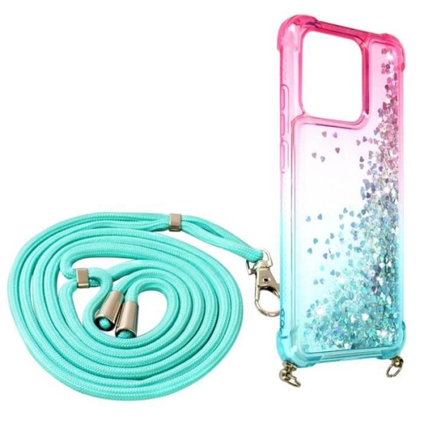 Xiaomi Redmi 10C Case Liquid Glitter Silikoni Puskuri Gradientti Sininen / Pinkki