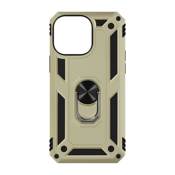 Smartphone-cover - ArmoRing - iPhone 15 Pro Max - Stødabsorberende - Magnetring - Gul Gul