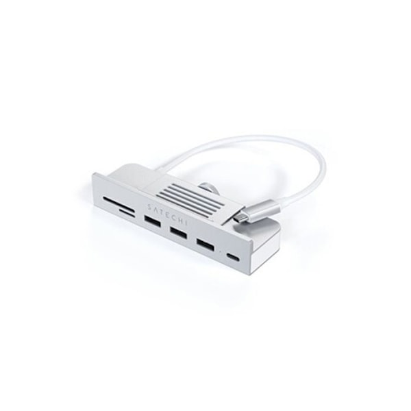 USB Hub - Satechi - ST-UCICHS - 6 Porttia - Kiinnitys iMac 24'' - Alumiini Hopea