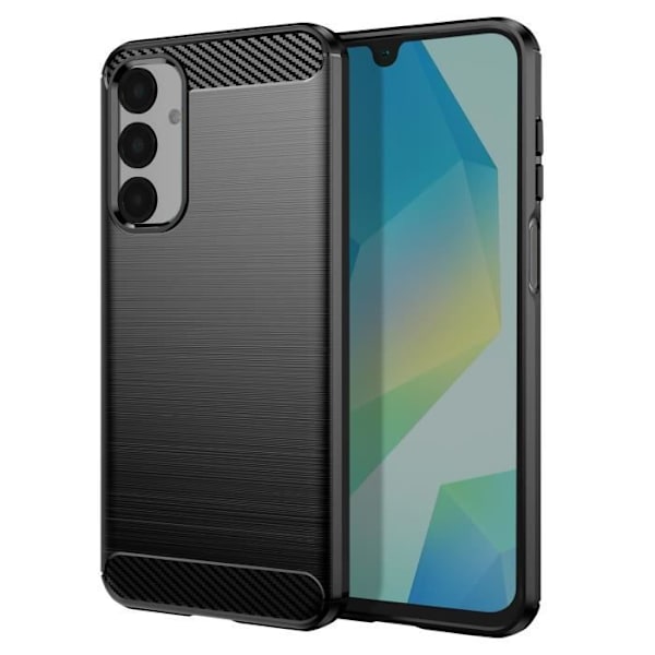 Coque til Samsung Galaxy A16 Silikone Design Karbonbørstet Sort Svart