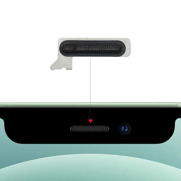Internt ørestykke gitter til iPhone 12, 12 Mini, 12 Pro, 12 Pro Max Black Svart