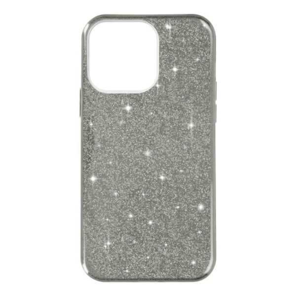 iPhone 14 Pro Glitter Avtagbart halvstyvt silikonfodral Silver