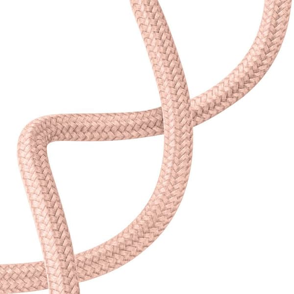Siliconefodral för iPhone 16e med justerbar flätad nylonrem i roséguld Ros