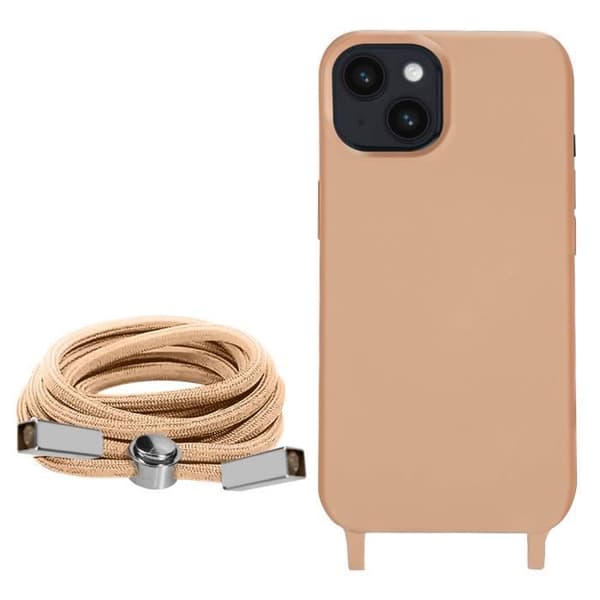 Coque iPhone 14 - Semi-rigid - Justerbart snor 80cm - Rosa - Unisex Rosa