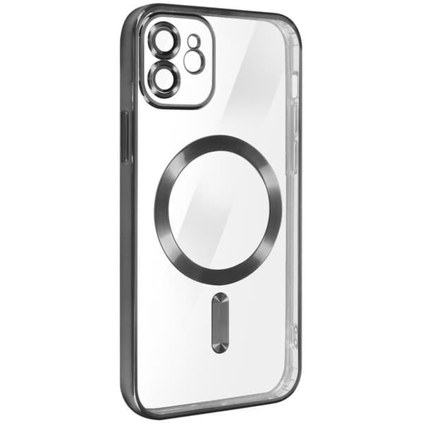 Coque - Apple - iPhone 12 - Sort Silikone - Krom Kant - Kompatibel med MagSafe Svart