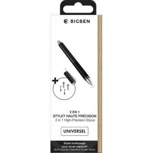 Stylus til kapacitive skærme - BIGBEN CONNECTED - 2 i 1 - Høj præcision - Sort - Silicone Svart