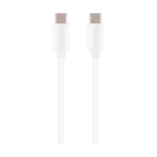 USB-C til USB-C PD 3.0 60W Opladning og Synkronisering 1m Grab 'N Go Hvid Vit