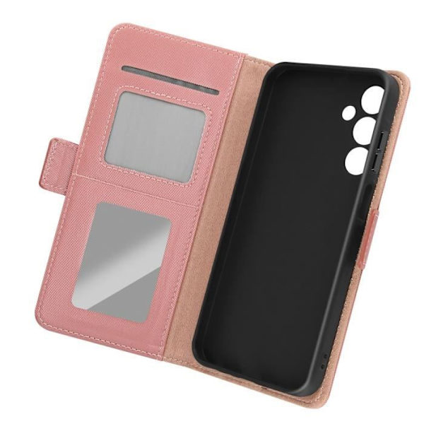 Fodral till Samsung Galaxy A25 5G - AVIZAR - Plånbok - Rosa - Halvstyv - Syntet - Blank Rosa