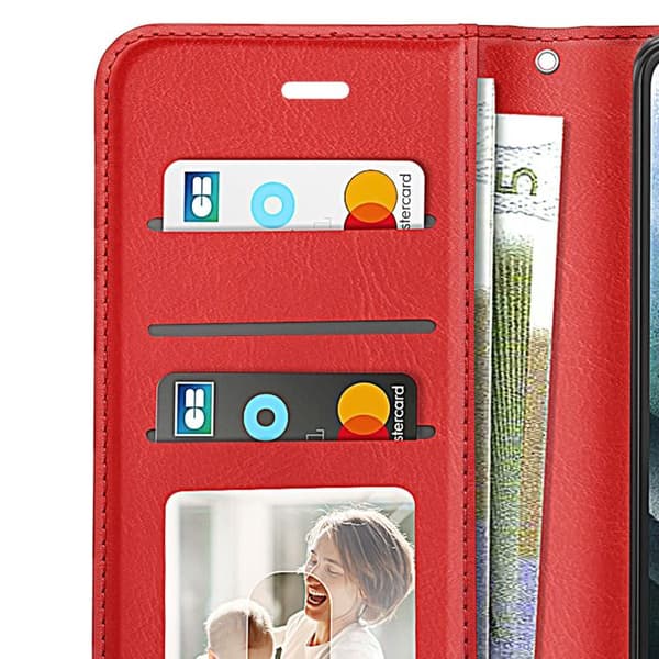 Pungetui til Samsung Galaxy S21 med håndledsrem Mayaxess Rød Röd