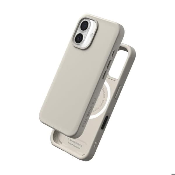 MagSafe-cover til iPhone 16 Plus, blød, stødabsorberende, SolidX-serie, Rhinoshield, beige beige