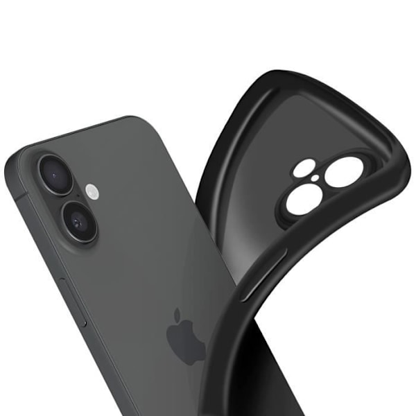 Silikonfölja för iPhone 16 Plus, Tun design, Lätt, Svart Svart