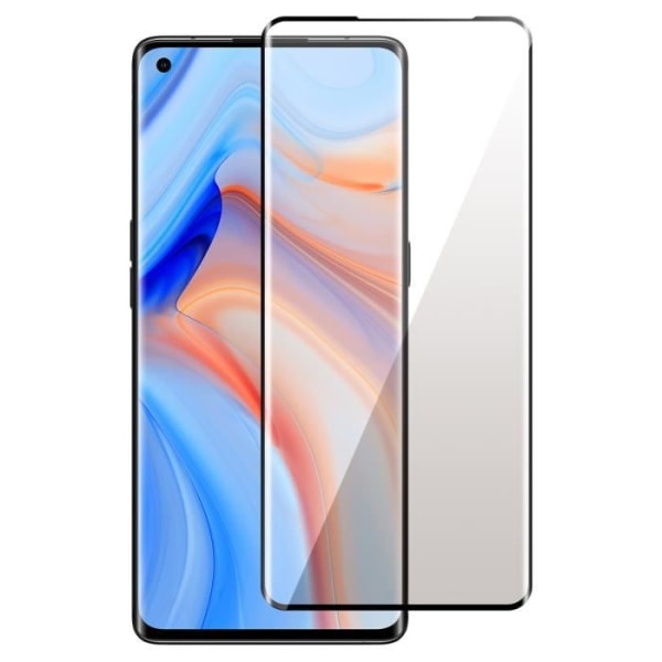 Film Oppo Reno 4 Pro Härdat glas 9H Böjda kanter Full Adhesion Mocolo Svart Svart