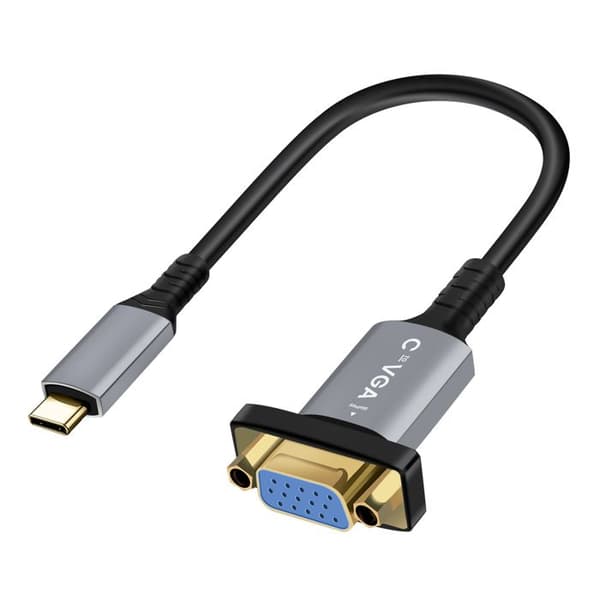 USB-C - VGA - Full HD 1080p - 20cm - Plug & Play - Harmaa