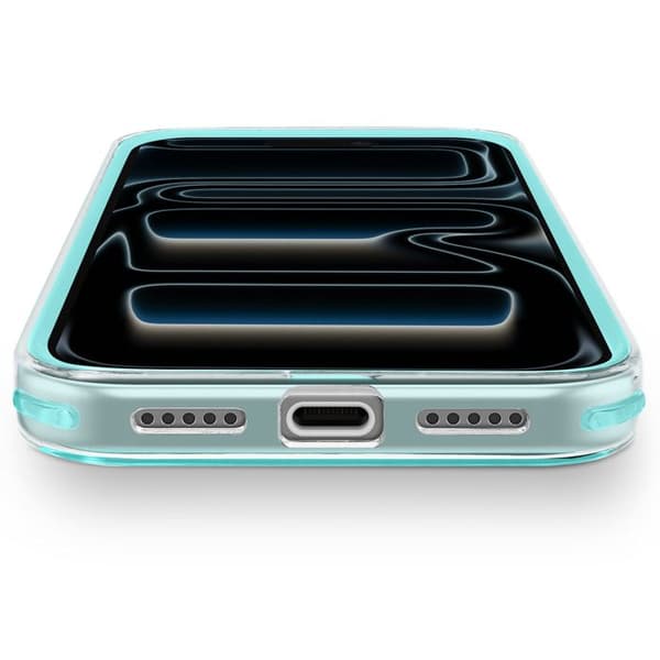 Cover til iPhone 17 Pro Max - AVIZAR - Bi-Materiale - Antiskrid - Forstærket - Transparent Blå