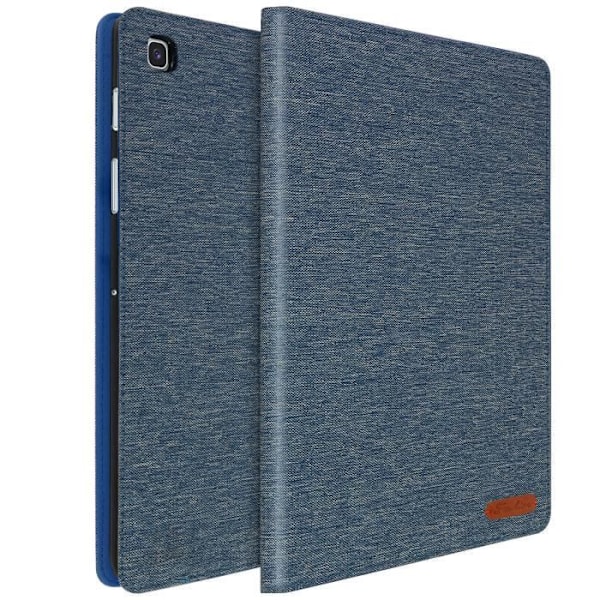 Tabletfodral - AVIZAR - Galaxy Tab S5e - Ekoleder - Inbyggd stöd - Kortfack Blå