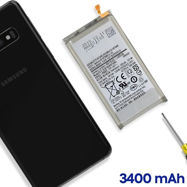 Interna batteri AVIZAR för Samsung Galaxy S10 - Kapacitet 3400mAh - Vit Vit
