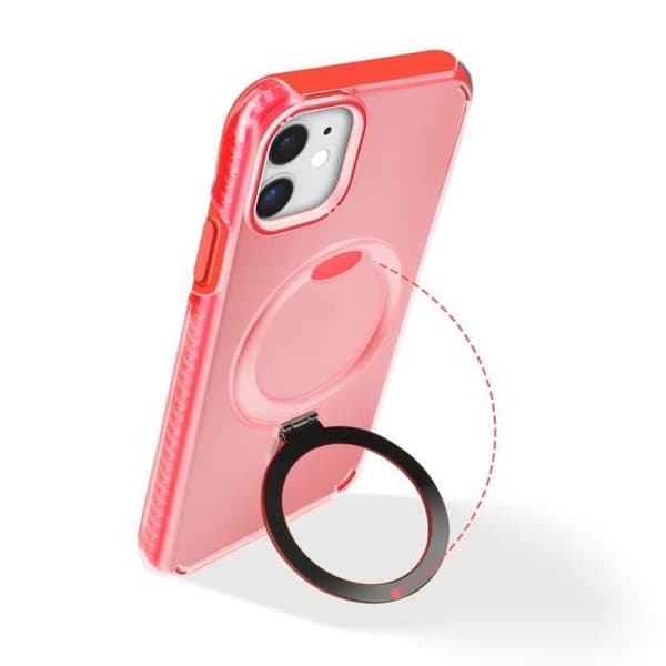 Coque MagSafe - iPhone 11 - Stødabsorberende - Foldsupport - Rød Röd