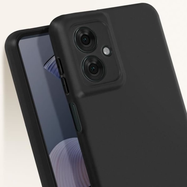 Matta musta silikoni suojakuori Motorola Moto G55:lle Svart