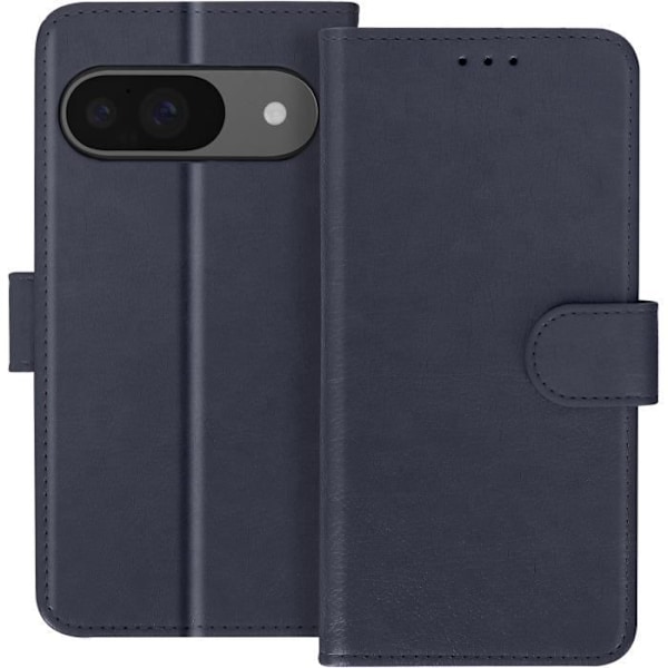 Fodral för Google Pixel 9 och 9 Pro Flip Wallet och videohållare Midnight Blue Blå