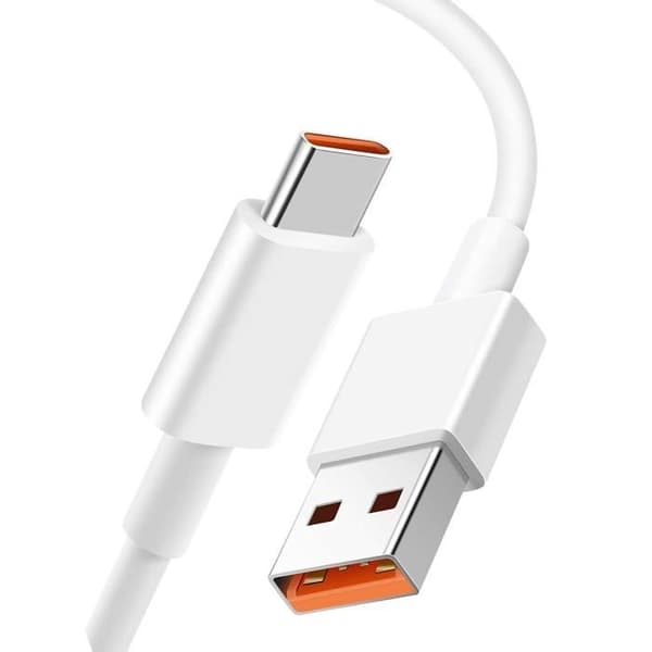 USB-A til USB-C kabel - XIAOMI - 1m - 6A - Opladning og synkronisering - Hvid Vit