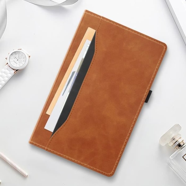Taske til Samsung Tab A9 - AVIZAR - Brun - Multi-compartment Wallet Video Support kastanj
