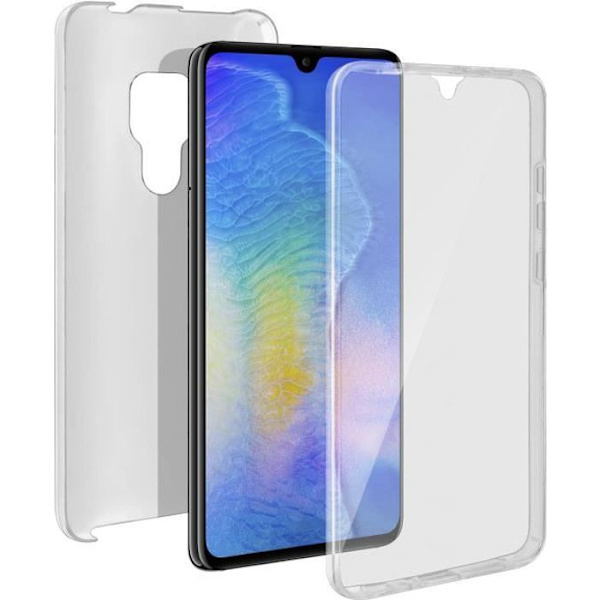 Coque - Huawei - Mate 20 - 360° beskyttelse - Ultra-tynd - Silikone og Polykarbonat Vit
