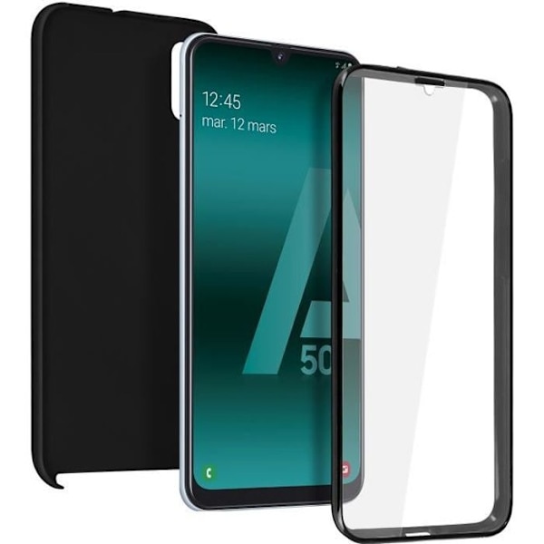 Skyddsfodral - AVIZAR - Samsung Galaxy A50 - Hård baksida - Silikon skydd - Ultra-tunn Svart