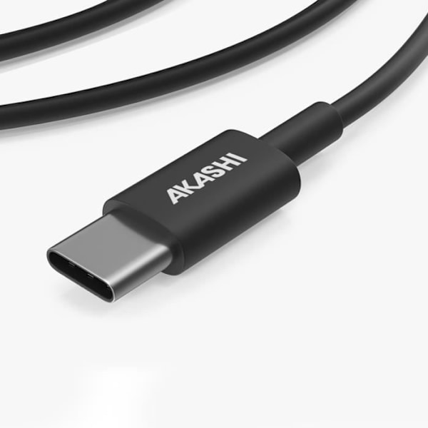 USB-C til USB-C 60W Opladning Synkronisering Økologisk design 1m Akashi Sort