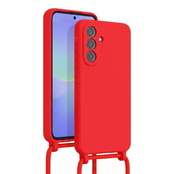 Siliconfodral för Samsung Galaxy A56 med röd nackrem Röd