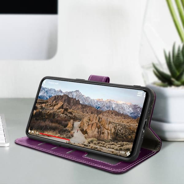 Plånboksfodral - AVIZAR - Oppo Find X3 Neo - Lila - Videostöd - Kortförvaring Lila
