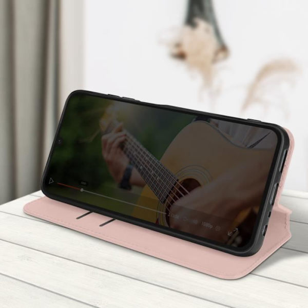 Fodral till Samsung Galaxy A25 - AVIZAR - Classic Edition - Korthållare - Videostöd - Rosa Rosa