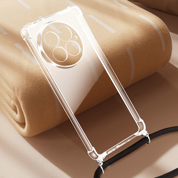 Coque för OnePlus 13 Silikon Stötabsorberande med Flätad Snodd Transparent Vit