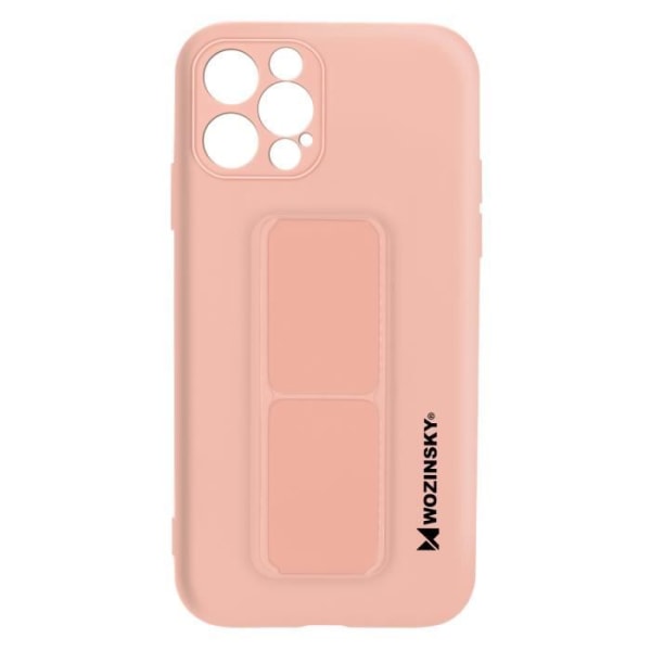 iPhone 12 Pro Max Case silikoni taitettava magneettituki Wozinsky vaaleanpunainen vaaleanpunainen Rosa