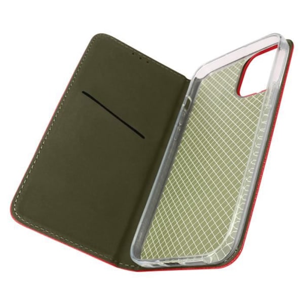 AVIZAR iPhone 14 Fodral - Röd - Magnetisk flipkorthållare Stativfunktion Röd