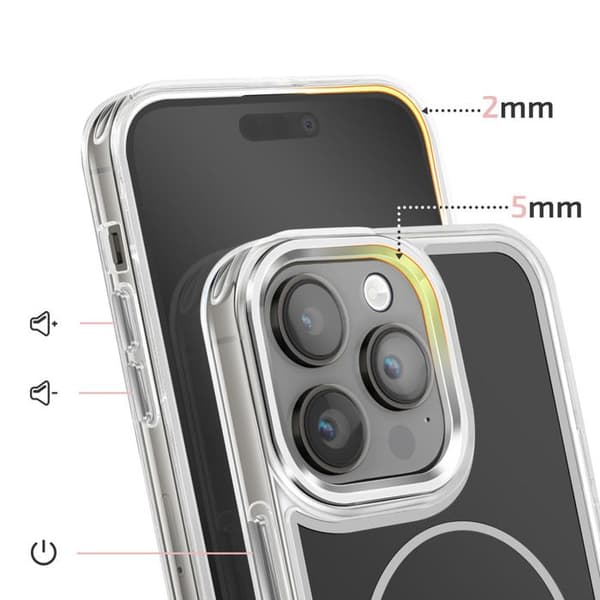 MagSafe-cover til iPhone 14 Pro Max Ultra Forstærket Bi-materiale Sort Svart