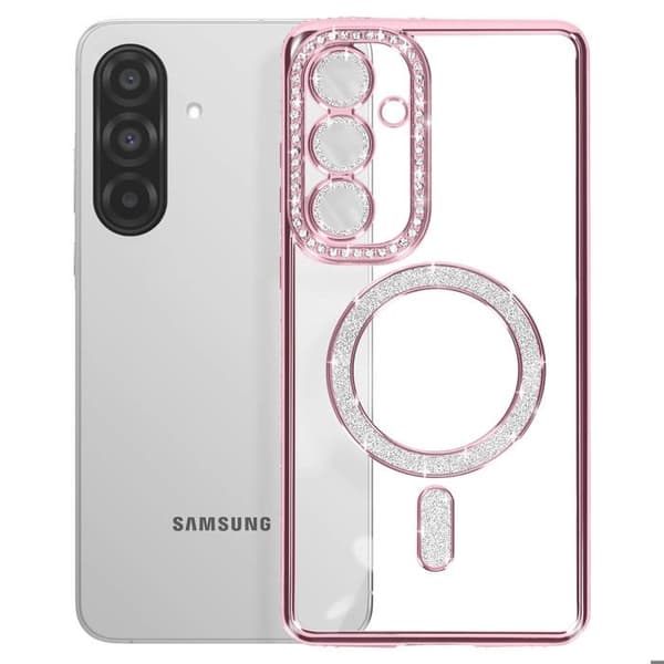 Skyddsfodral - AVIZAR - Galaxy A36 - Rosa - Strass - Kompatibel med MagSafe Ros