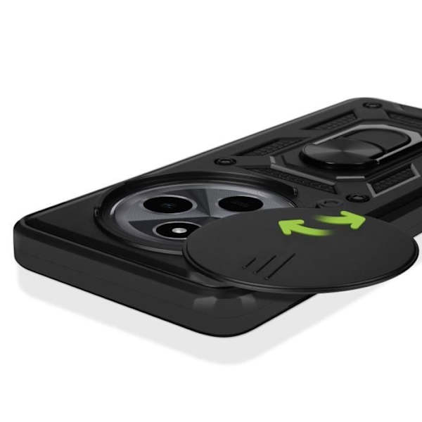 Coque til Xiaomi Redmi 14C med ringefunktion og skydelåg til kamera Mayaxess Sort Svart