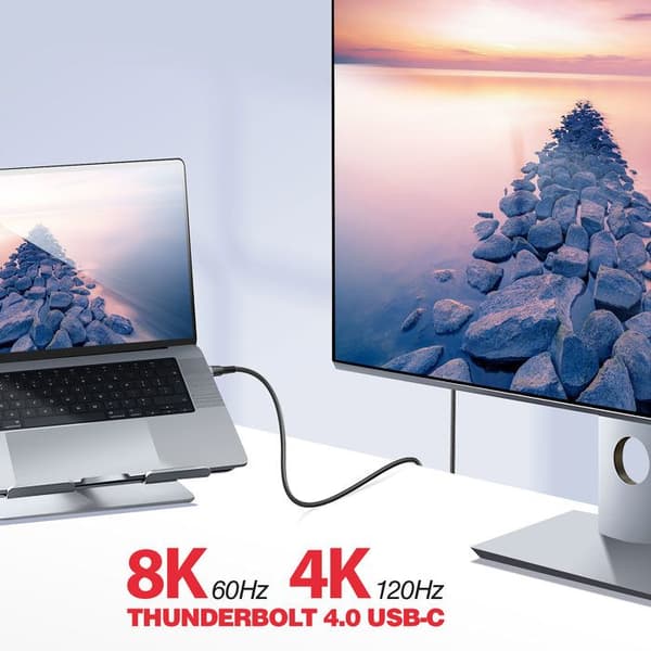 USB-C-kaapeli - SWISSTEN - Thunderbolt 4.0 - 240W - 8K - 40 Gb/s - 1,5 m