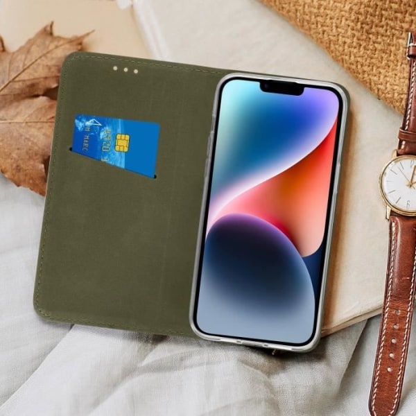 iPhone 14-fodral Magnetisk flipkorthållare Stödfunktion midnattsblå Midnattsblå