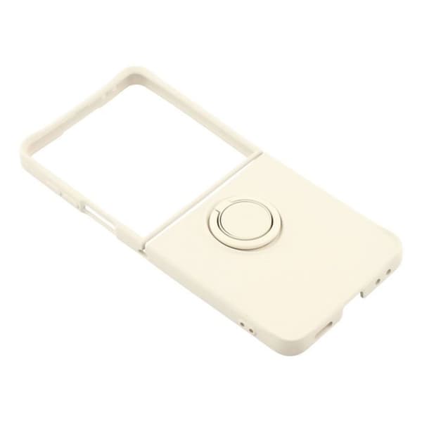 Skydd för Galaxy Z Flip8 Soft-Touch med Stödring och Rem i Beige beige
