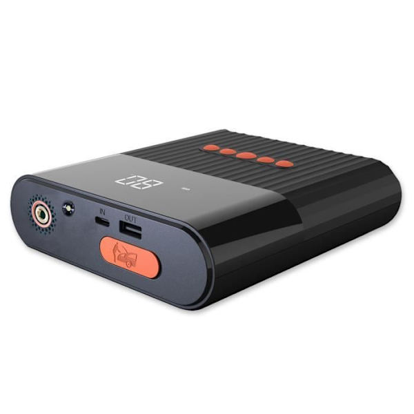 4smarts PitStop externt batteri 8800mAh bilbatteriförstärkare Inbyggd luftkompressor och LED-ljus - svart Svart