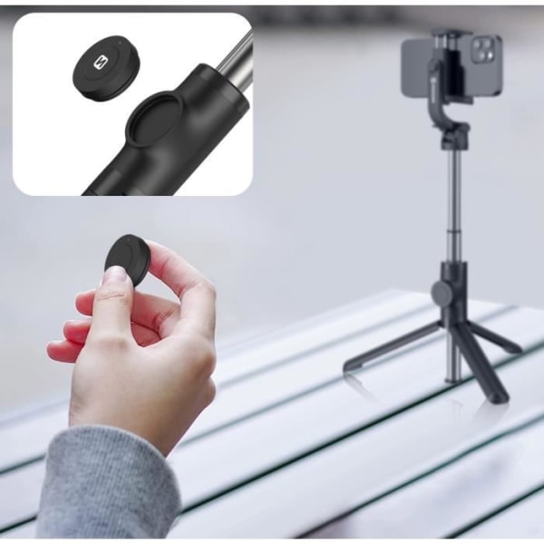 2i1 Bluetooth Selfie Stick Udtrækkeligt stativ Roterende Hoved Swissten Sort