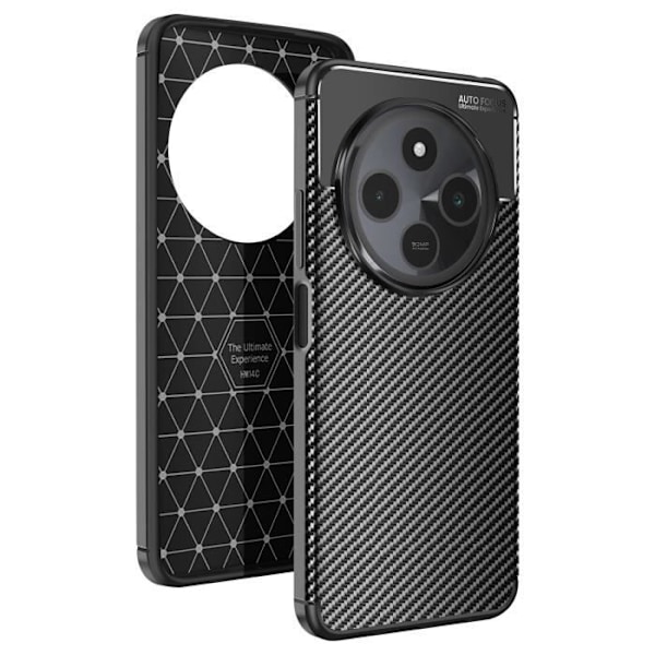 Coque Carbon för Xiaomi Redmi 14C Stötsäker Antiskid Svart Svart