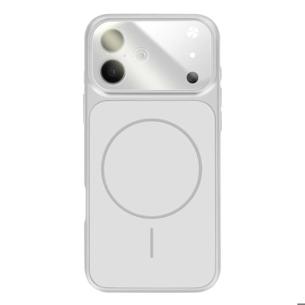 MagSafe-cover til iPhone 16, hård med glasbeskyttelse til kamera, sølv Grå