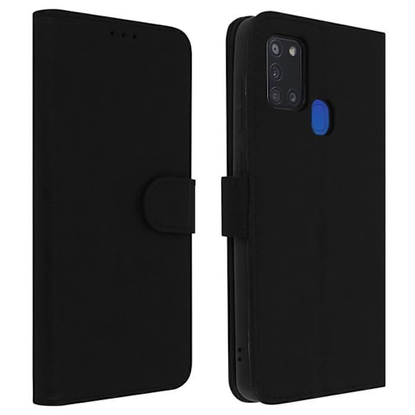 Etui til Samsung Galaxy A21s - AVIZAR - Fuld case - Kortholder - Videostøtte - Sort Svart